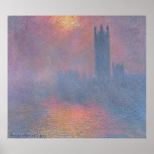 Póster Claude Monet   As Casas do Parlamento, Londres
