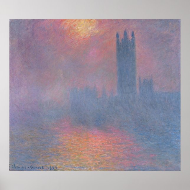 Póster Claude Monet | As Casas do Parlamento, Londres (Frente)