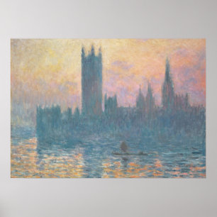 Poster Claude Monet   As Casas do Parlamento, Sunset
