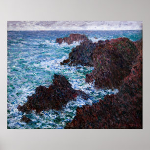 Poster Claude Monet - As Rochas de Belle-Ile, Costa Selva