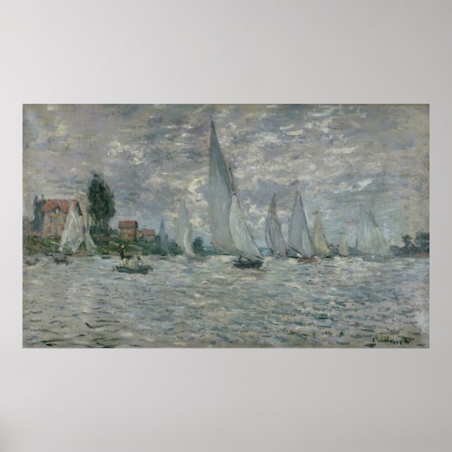 Póster Claude Monet | Barcos ou Regatta na Argentina (Frente)