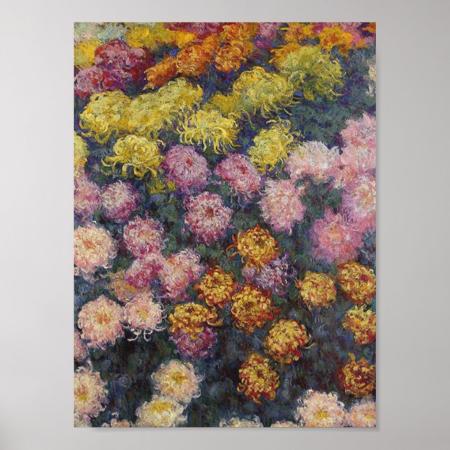 Poster Claude Monet - Cama De Chrysanthemums (Frente)