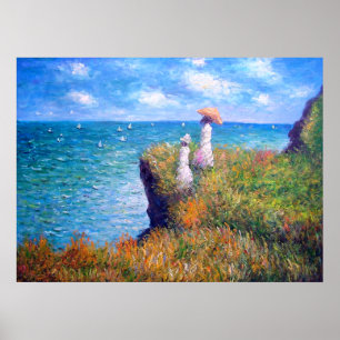 Poster Claude Monet: Caminhada do penhasco em Pourville
