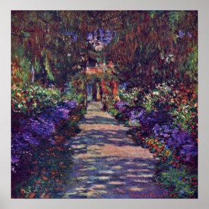 Póster Claude Monet - caminho do jardim