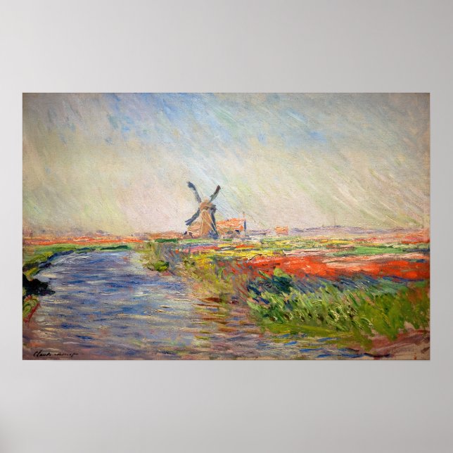 Poster Claude Monet - Campo das Tulipas na Holanda (Frente)