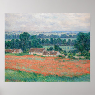 Poster Claude Monet - Campo de Papoulas, Giverny