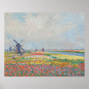 Poster Claude Monet - Campos de Tulipas perto de Haia