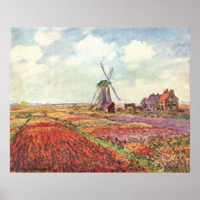 Poster Claude Monet - Campos Tulip na Holanda - 1886 (Frente)