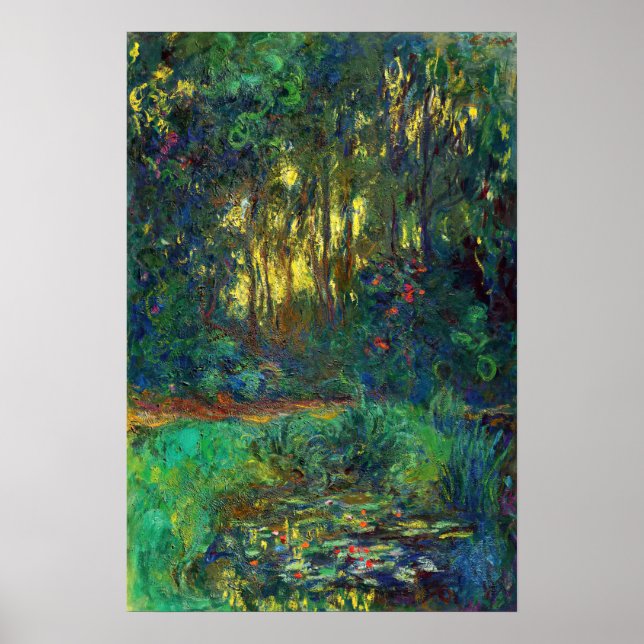 Poster Claude Monet - Canto de um Pond com Lírios (Frente)