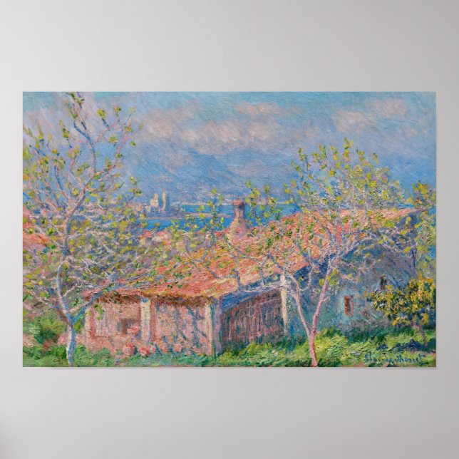 Poster Claude Monet - Casa do Jardineiro em Antibes (Frente)