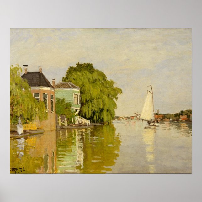 Póster Claude Monet - Casas do Achterzaan (Frente)
