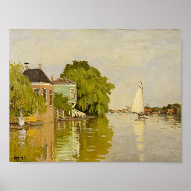 Póster Claude Monet - Casas do Achterzaan (Frente)