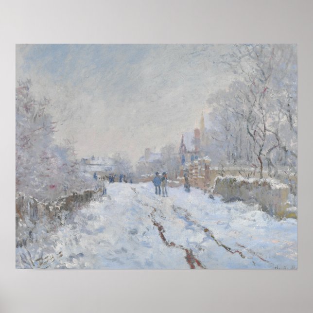 Póster Claude Monet - Cena de Neve na Argentina (Frente)