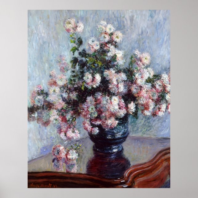 Poster Claude Monet, Chrysanthemums, 1882 (Frente)
