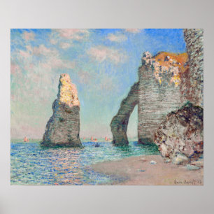 Poster Claude Monet - Cliff em Etretat