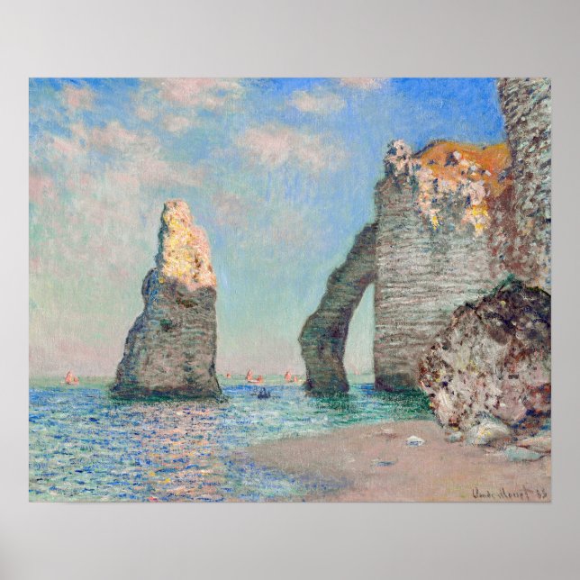 Poster Claude Monet - Cliff em Etretat (Frente)