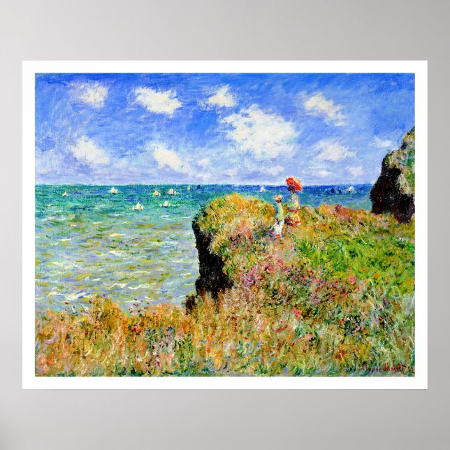 Póster Claude Monet - Cliff Top Walk Em Pourville - Impre (Frente)