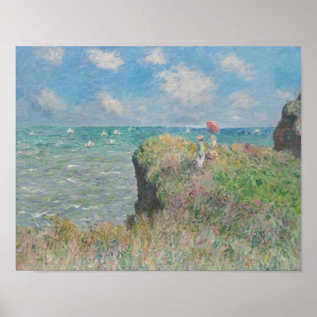 Poster Claude Monet - Cliff Walk em Pourville (Frente)