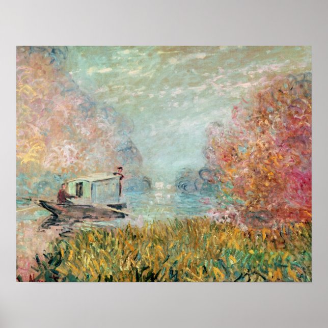 Poster Claude Monet | Estúdio de barcos na rede envolvent (Frente)
