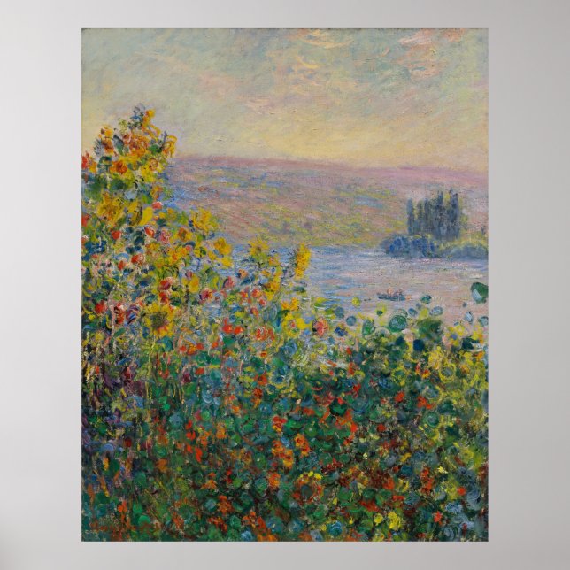 Poster Claude Monet ~ Flower Beds Em Vetheuil (Frente)