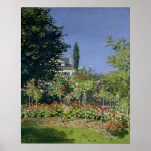 Poster Claude Monet Flowering Garden at Sainte-Adresse