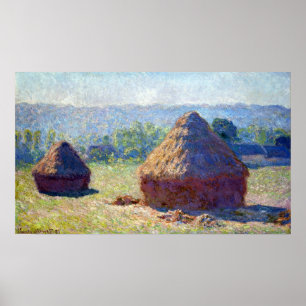 Poster Claude Monet Haystack, fim do Verão