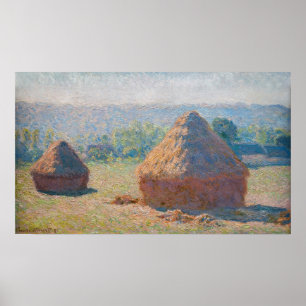 Poster Claude Monet - Haystacks, fim do Verão