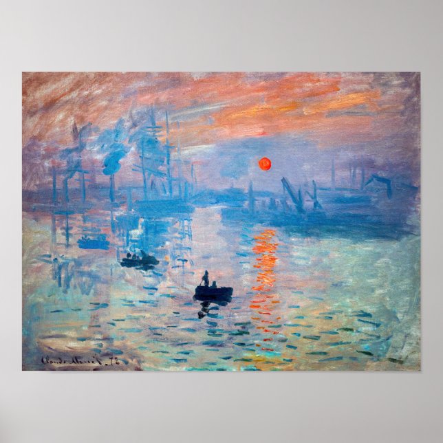 Poster Claude Monet - Impressão, Nascer do Sol (Frente)