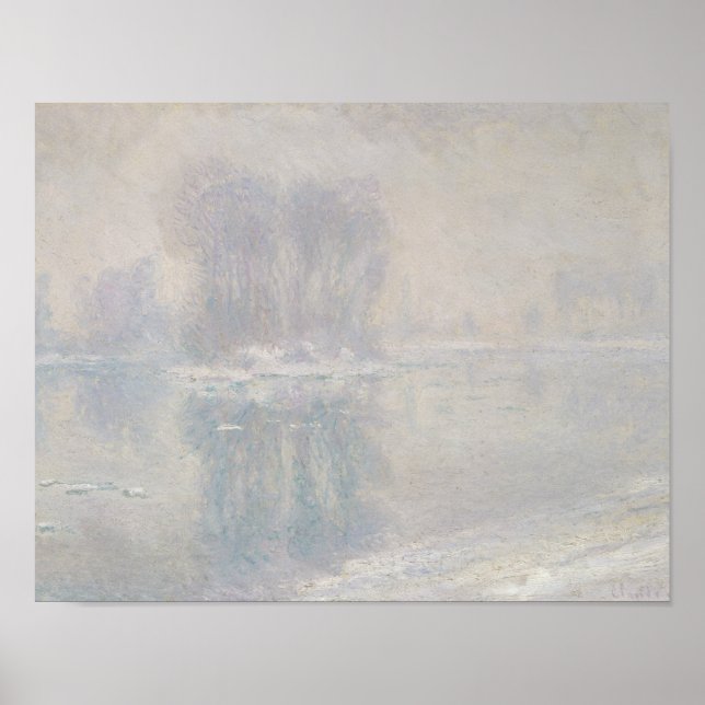 Póster Claude Monet - Inundações De Gelo (Frente)