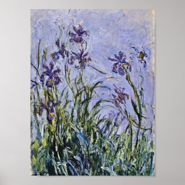 Poster Claude Monet - Iris Mauves (Frente)