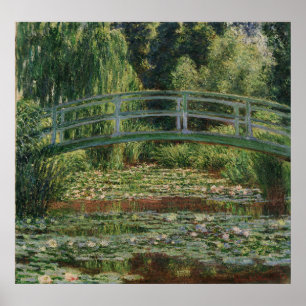 Poster Claude Monet Japonês Pegbridge & Water Lily Piscin