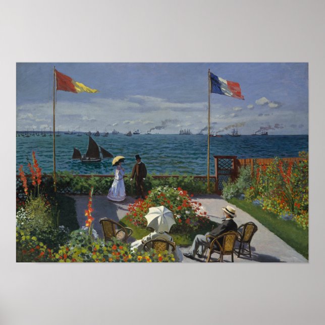 Póster Claude Monet - Jardim de Sainte-Adresse (Frente)