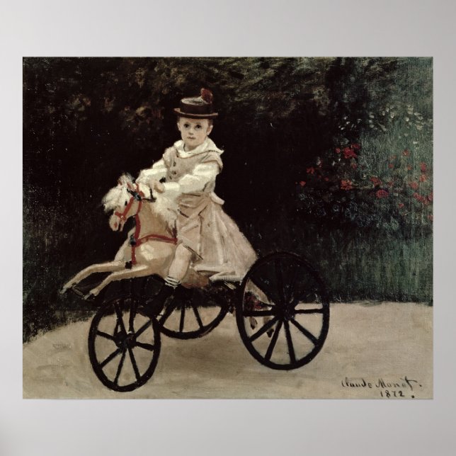 Poster Claude Monet | Jean Monet no seu Hobby Horse, 1872 (Frente)