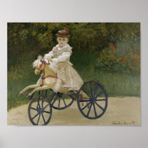 Póster Claude Monet - Jean Monet sobre o seu Hobby Horse
