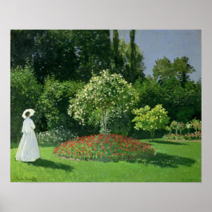 Poster Claude Monet Jeanne Marie Lecadre no Jardim