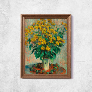 Poster Claude Monet Jerusalem Artichoke Flores Arte Velha