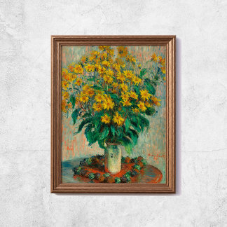 Poster Claude Monet Jerusalem Artichoke Flores Arte Velha