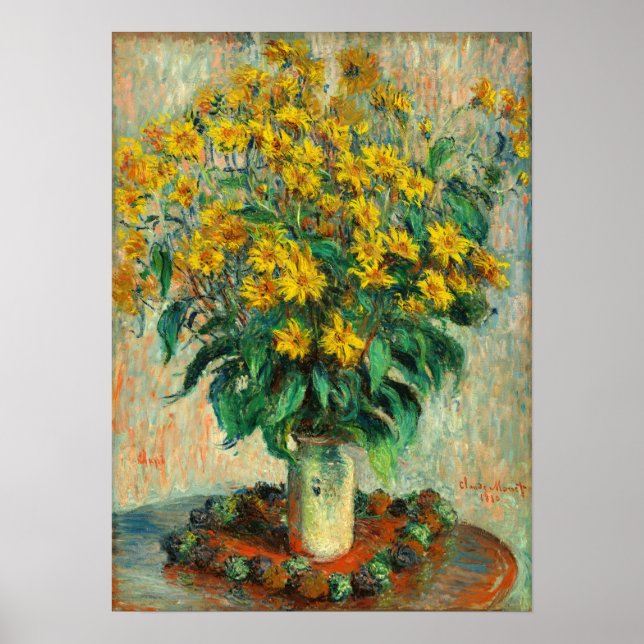 Poster Claude Monet - Jerusalem Artichoke Flowers (Frente)