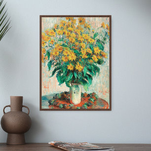 Poster Claude Monet Jerusalem Artichoke Flowers Art Impre