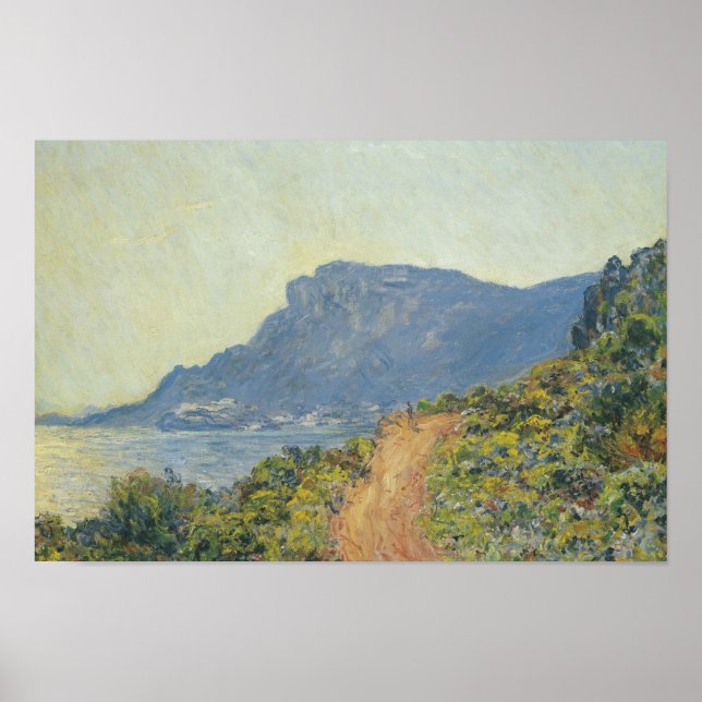 Póster Claude Monet - La Corniche perto de Mônaco (Frente)