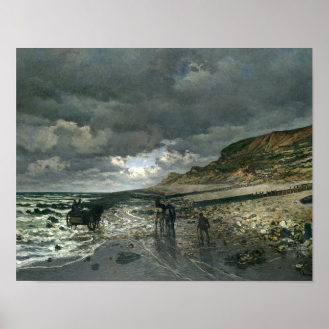 Poster Claude Monet - La Pointe de la Hève em Low Tide (Frente)