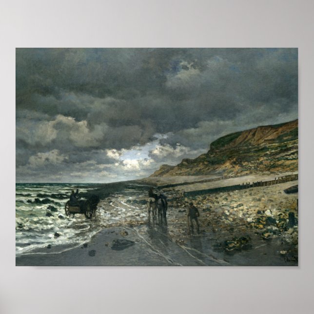 Póster Claude Monet - La Pointe de la Hève no Low Tide (Frente)