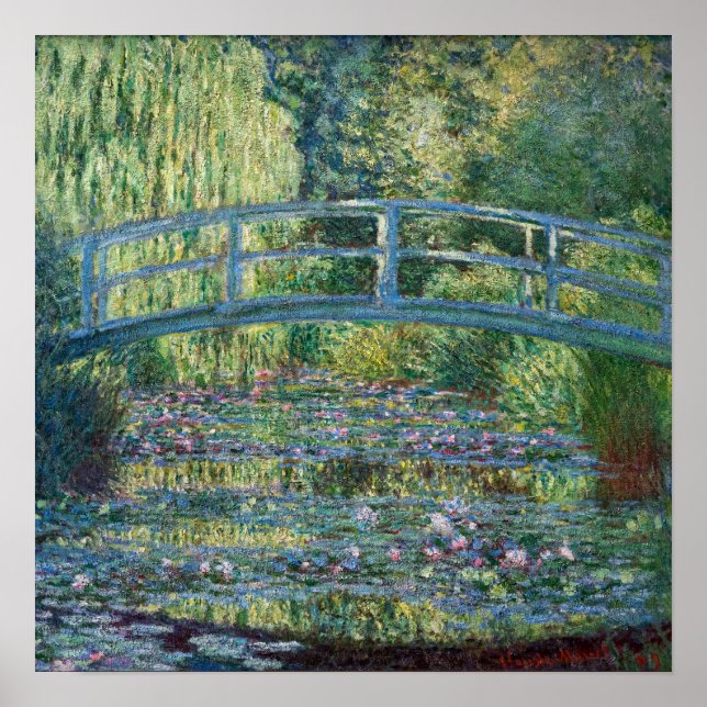Poster Claude Monet - Lago de Nenúfares, Harmonia Verde (Frente)
