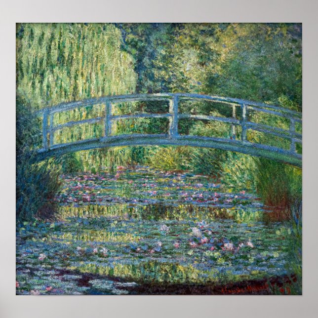 Poster Claude Monet - Lagoa de Água Lily, Harmonia Verde (Frente)