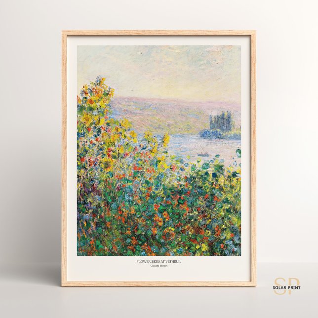 Poster Claude Monet Landscape Flower Beds em Vetheuil Art (Criador carregado)