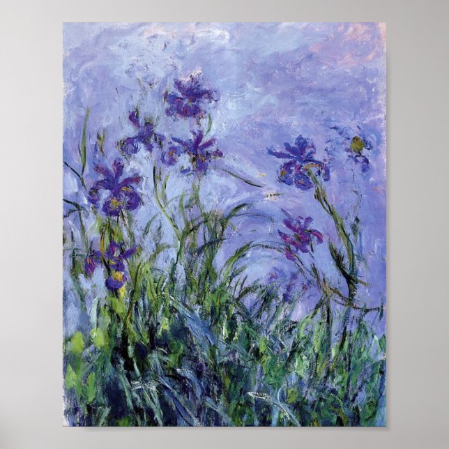 Poster Claude Monet - Lilac Irises Mauves 1917 (Frente)