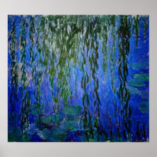 Poster Claude Monet - Lírios d'água com salgueiro chorand