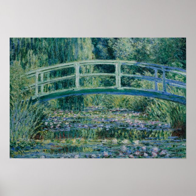 Póster Claude Monet - Lírios de Água e Ponte Japonesa (Frente)
