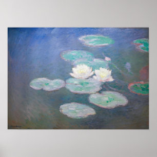 Poster Claude Monet - Lírios De Água, Efeito Da Noite