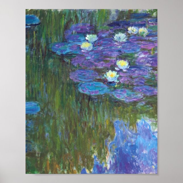 Poster Claude Monet - Lírios De Água Roxo (Frente)